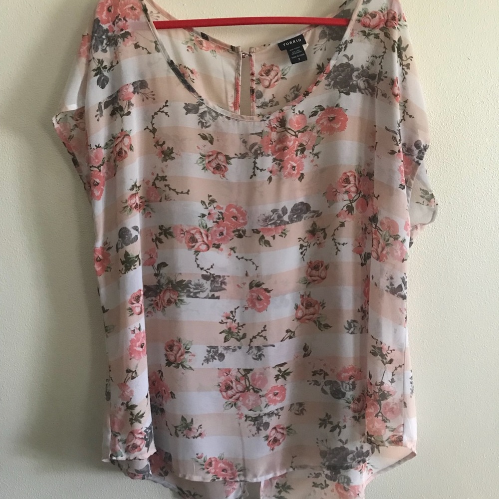 Pink floral Torrid Top